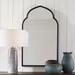 Kenitra Matte Black Metal 24" x 40" Arch Top Wall Mirror