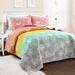 Make A Wish Dandelion Fairy Ombre Quilt Pastel Rainbow 3Pc Set Full/Queen - Quilt-Juvy 16T005247