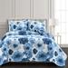 Leah Reversible Quilt Navy/White 3Pc Set Full/Queen - Lush Decor 16T005448