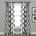 Mid Century Geo Light Filtering Window Curtain Panels Black/Gray 52X108 Set - Lush Decor 21T010206