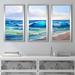 Rosecliff Heights "Torquoise Waves" 3 Piece Print On Acrylic Plastic/Acrylic in Blue/Green/White | 33.5 H x 52.5 W x 1 D in | Wayfair
