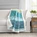 Bohemian Stripe Sherpa Throw Blue/Green Single 50X60 - Lush Decor 16T007671