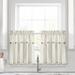 Linen Button Kitchen Tier Window Curtain Panels Off White 29X24+2 Set - Lush Decor 21T010412