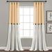 Linen Button Window Curtain Panel Single Yellow/White 40X108 - Lush Decor 21T010782