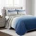 Crinkle Ombre Quilt Navy/Gray 3Pc Set King - Lush Decor 16T007679