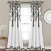 Tanisha Room Darkening Window Curtain Panels Black/White 52x84+2 Set - Half Moon 16T006833