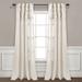 Ruched Waterfall Linen Window Curtain Panel Off White Single 52X84 - Lush Decor 16T007362