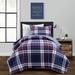 Grayson Farmhouse Plaid Reversible Quilt Navy/Red 2Pc Set Twin-XL - Lush Decor 21T010165