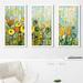 Red Barrel Studio® "Martini Poppies" By Jennifer Lommers 3 Piece Print On Acrylic in Blue/Green/Yellow | 25.5 H x 40.5 W x 1 D in | Wayfair