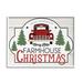 Stupell Industries Merry Little Farmhouse Christmas Red Truck Tree Forest by Jennifer Pugh - Textual Art Canvas in Green/Red | Wayfair