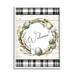 Stupell Industries Spring Speckled Robin Egg Welcome Wreath Patchwork Plaid by ND Art - Graphic Art Canvas in Green | 20 H x 16 W x 1.5 D in | Wayfair