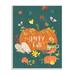 Stupell Industries Happy Fall Greeting Plump Orange Pumpkin Festive Moths by - Textual Art Wood in Brown | 15 H x 10 W x 3 D in | Wayfair