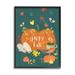 Stupell Industries Happy Fall Greeting Plump Orange Pumpkin Festive Moths by - Textual Art in Green | 20 H x 16 W x 2 D in | Wayfair