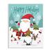 Stupell Industries Happy Holidays Phrase Santa Claus Snowy Forest Gnomes by Lisa Perry Whitebutton - Graphic Art in Brown | Wayfair ai-670_wd_10x15