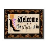 Stupell Industries The Witch Is in Sign Spooky Halloween Welcome by Andi Metz - Graphic Art Canvas in Black | 24 H x 30 W x 1.5 D in | Wayfair