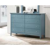 Glory Furniture Hammond 8 Drawer 59" Double Dresser Wood in Blue | 39 H x 59 W x 18 D in | Wayfair G5480-D
