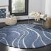 Blue/White 96 x 1.18 in Area Rug - Wade Logan® Ashal Abstract Shag Light Blue/Cream Area Rug | 96 W x 1.18 D in | Wayfair