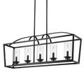 Golden Lighting Mercer 38 Inch 5 Light Linear Suspension Light - 4309-LP BLK-BLK-CLR