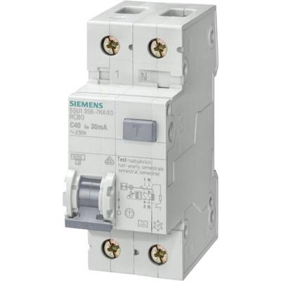 Grau - Siemens 5SU1356-6KK16 FI-Schutzschalter/Leitungsschutzschalter 2polig 16 a 0.03 a 230 v