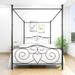 Metal Canopy Bed Frame Queen Black