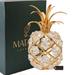 Matashi Home Decorative Tabletop Showpiece 24K Gold Plated Crystal Studded Pineapple Ornament with Clear Crystals