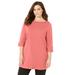 Plus Size Women's Suprema® Boatneck Tunic Top by Catherines in Sweet Coral (Size 1X)