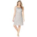 Plus Size Women's Short Supportive Gown by Dreams & Co. in Heather Grey Dot (Size 5X)