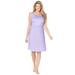 Plus Size Women's Short Supportive Gown by Dreams & Co. in Soft Iris Dot (Size 3X)