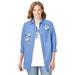 Plus Size Women's 2-Piece Embroidered Poplin Tunic and Tee Set by Woman Within in French Blue Rose (Size 2X)