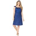 Plus Size Women's Short Supportive Gown by Dreams & Co. in Evening Blue Dot (Size 2X)