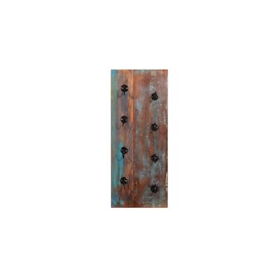 SIT Möbel Wand-Weinregal | für 4 Flaschen | Altholz bunt | Altmetall schwarz | B 33 x T 4 x H 80 cm | 09131-98 | Serie R