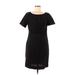 Ellen Tracy Casual Dress - Sheath: Black Print Dresses - Women's Size 8