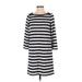 Ann Taylor LOFT Casual Dress - Shift: Black Stripes Dresses - Women's Size X-Small