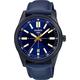 Casio MTP-VD02BL-2E Men's Black IP Blue Dial Leather Band 3-Hand Analog Watch