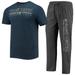 Men's Concepts Sport Heathered Charcoal/Navy Georgia Tech Yellow Jackets Meter T-Shirt & Pants Sleep Set