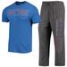 Men's Concepts Sport Heathered Charcoal/Royal Boise State Broncos Meter T-Shirt & Pants Sleep Set