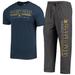 Men's Concepts Sport Heathered Charcoal/Navy Cal Bears Meter T-Shirt & Pants Sleep Set