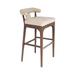 Global Views Moderno Stool Wood/Upholstered/Leather/Metal/Genuine Leather in White | 37.75 H x 20 W x 19 D in | Wayfair 2590