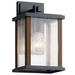 17 Stories Filton Black 1 - Bulb Outdoor Wall Lantern Aluminum/Glass/Metal in Black/Gray | 11 H x 6.5 W x 5.75 D in | Wayfair