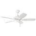 Kichler Canfield 44" 5 - Blade Standard Ceiling Fan w/ Pull Chain in White | Wayfair 300107WH