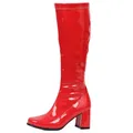 Chaussures classiques rétro GO pour femmes talons bloc de 7CM de hauteur bout carré ZIP bottes