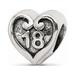 925 Sterling Silver Reflections 18 Heart Bead; for Adults and Teens; for Women and Men