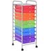 Costway 10 Drawer Rolling Storage Cart Scrapbook Paper Office School Organizer