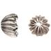 Ribbed Round Antique Silver-Plated Bead Cap/Cord End Fits 18.5-20.5mm Beads 19x19mm pack of 4pcs (4-Pack Value Bundle) SAVE $3