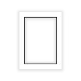 White on Black Double Photo Mat 12x16 for 8x12 Photos - Fits 12x16 Frame
