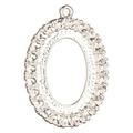 Pendant Silver-Plated Crystal Frame Oval Cabochon Setting And Crystal Setting 34.8x24.4mm Fits 17x23mm Cabochon And 23pcs ss11/Pp22 Swarovski Crystals 3pcs/pack (2-Pack Value Bundle) SAVE $1