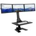 Mount-It! Triple Monitor Electric Standing Desk Converter | Triple Monitor Mount Black