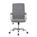 Upholstered Office Chair With Casters in Grey