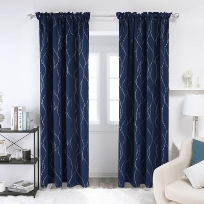Deconovo Rod Pocket Silver Dots Curtain Panel Pair(2 Panel)