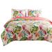 Aulne 3 Piece King Quilt Set with Leaf Print, Multicolor